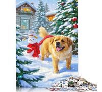 500 Piece Rottweiler Square Jigsaw Puzzles for Adults, Wooden Puzzles Educational Game for Children 500pcs (52x38cm)