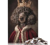 500 Piece Royal Poodle Portrait Jigsaw Square Puzzle for Adults & Wooden Puzzles Educational Game Challenge Toy 500pcs (52x38cm)