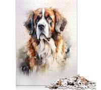 500 Piece Saint Bernard Dog Jigsaw Puzzles, for Adults & Wooden Puzzles Educational Games For Kids 500pcs (52x38cm)