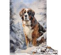500 Piece Saint Bernard Dog Puzzles for Adults Wooden Puzzles Educational Games For Kids 500pcs (52x38cm)