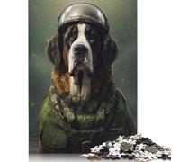500 Piece Saint Bernard Soldier Square Puzzles for Adults And Wooden Puzzles Family Activity 500pcs (52x38cm)