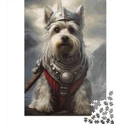 500 Piece Schnauzer Viking Square Puzzles for Adults, Wooden Puzzles Toy Wall Decor 500pcs (52x38cm)