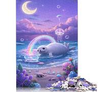 500 Piece Seal Square Puzzle for Adults, Wooden Puzzles Puzzle Hands-on Game 500pcs (52x38cm)