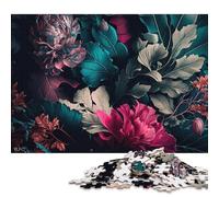 500 Piece Seamless Floral Pattern Square Puzzles for Adults And Wooden Puzzles Family Activity 500pcs (52x38cm)