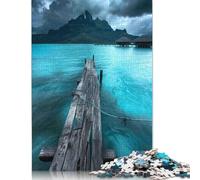 500 Piece Serene Bora Bora Retreat Puzzles For Adults Wooden Puzzles Brain Teaser Puzzles For Children 500pcs (52x38cm)