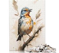 500 Piece 'Serene Songbird Square Puzzles for Adults, Wooden Puzzles Family Entertainment Toys 500pcs (52x38cm)