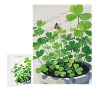 500 Piece Shamrock Wooden Puzzle, St. Patrick’s Day Theme, Finished Size 15" x 21"