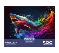 500 Piece Shark Colorful Animal 7 Puzzles for Adults Wooden Puzzles Educational Game for Children As A 500pcs (52x38cm)