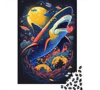 500 Piece Shark Supernatural Power Jigsaw Square Puzzle for Adults & Wooden Puzzles Educational Game Challenge Toy 500pcs (52x38cm)