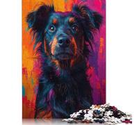 500 Piece Shepherd Mix Dog Portrait Square Jigsaw Puzzles for Adults & Wooden Puzzles Learning Educational Toys Family Games 500pcs (52x38cm)