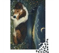 500 Piece Shetland Sheepdog Jigsaw Puzzles for Adults Learning Educational Toys Family Games Birthday Gifts 500pcs (52x38cm)
