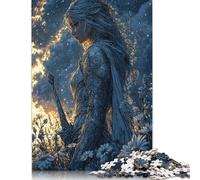 500 Piece Silver Knight in Field Puzzles for Adults & Wooden Puzzles Educational Puzzle Family Game 500pcs (52x38cm)