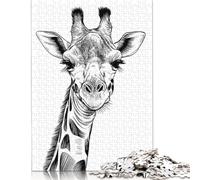 500 Piece Sketch of A Giraffe Jigsaw Puzzlesfor Adults Teenagers Wooden Puzzle Jigsaws for Adults Educational Game Challenge Toy 500pcs (52x38cm)