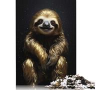 500 Piece Sloth Gold Animal Jigsaw Puzzles for Adults Puzzles for Adults Puzzles Unique Home Decor And Gifts 500pcs (52x38cm)