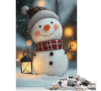 500 Piece Smiling Snowman in Winter Adult Jigsaw Puzzle Puzzles for Adults Learning Educational Puzzle 500pcs (52x38cm)