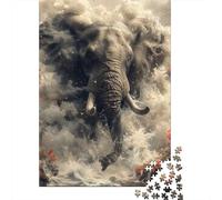 500 Piece Smoke Elephant Creative Square Jigsaw Puzzles for Adults And Wooden Puzzles Toy Intellectual Game 500pcs (52x38cm)