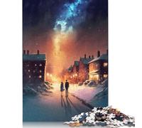 500 Piece Snow Couple Landscape Square Puzzle for Adults, Wooden Puzzles Puzzle Hands-on Game 500pcs (52x38cm)