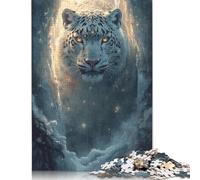 500 Piece Snow Leopard Portrait in Winter Cave Jigsaw Puzzlesfor Adults Teenagers Wooden Puzzle Adult Jigsaw Puzzle Sustainable Puzzle for Adults | Games 500pcs (52x38cm)