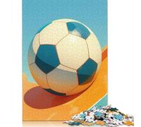 500 Piece Soccer Ball on Ramp Jigsaw Puzzle for Adult Teenagers Wooden Puzzle Jigsaws for Adults Puzzles for Adults Teens 500pcs (52x38cm)