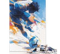500 Piece Soccer Player in Action Jigsaw Puzzles for Adult Teenagers Puzzle Jigsaws for Adults Jigsaw Puzzles for Adults 500pcs (52x38cm)