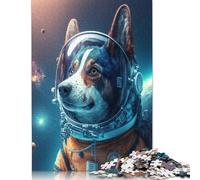 500 Piece Space Dog Fantasy Poster Jigsaw Puzzles for Adult Teenagers Puzzle Jigsaws for Adults Jigsaw Puzzles for Adults 500pcs (52x38cm)