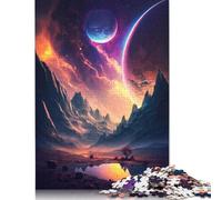 500 Piece Space Fantasy Landscape Square Puzzles for Adults, Wooden Puzzles Toy Wall Decor 500pcs (52x38cm)