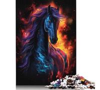 500 Piece Space Horse Galaxy Jigsaw Puzzles for Adults Teenagers Puzzles Wooden Puzzles Family Activity Jigsaw Puzzles 500pcs (52x38cm)