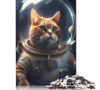 500 Piece Spacesuit Astronaut Cat Square Puzzles for Adults & Wooden Puzzles Educational Game 500pcs (52x38cm)