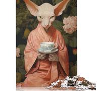 500 Piece 'Sphynx Cat with Kimono Creative Square Jigsaw Puzzles for Adults And Wooden Puzzles Toy Intellectual Game 500pcs (52x38cm)