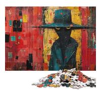 500 Piece Spy Abstract Painting Square Puzzles for Adults, Wooden Puzzles Toy Wall Decor 500pcs (52x38cm)