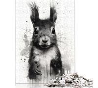 500 Piece 'Squirrel Beauty Black Ink Puzzles for Adults Wooden Puzzles Educational Game for Children As A 500pcs (52x38cm)