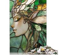 500 Piece Stained Glass Fairy Portrait Puzzles for Wooden Puzzles Educational Game for Adult 500pcs (52x38cm)