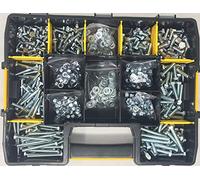 500 Piece Stanley Box 1/4 & 5/16 UNC ZINC Nuts Bolts and Washer Assortment KIT