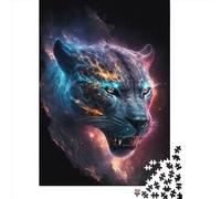 500 Piece Starry Stealth Panther Jigsaw Puzzles, for Adults & Wooden Puzzles Educational Games For Kids 500pcs (52x38cm)