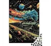 500 Piece Steam Train Square Puzzle for Adults, Wooden Puzzles Puzzle Hands-on Game 500pcs (52x38cm)