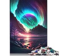 500 Piece Stellar Aurora Landscape Jigsaw Puzzlesfor Adults Teenagers Puzzle Adult Jigsaw Puzzle for Adults Puzzle Gifts 500pcs (52x38cm)