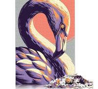 500 Piece Stylized Flamingo Portrait with Bold Colors Adult Jigsaw Puzzle Puzzles for Teenagers Gifts Sustainable Puzzle for Adults | Games 500pcs (52x38cm)