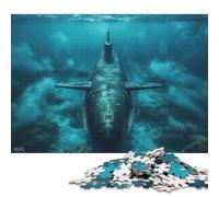 500 Piece Submarine in Sea Jigsaw Square Puzzle for Adults & Wooden Puzzles Educational Game Challenge Toy 500pcs (52x38cm)