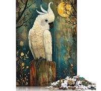 500 Piece Sulphur Crested Cockatoo Adult Puzzles Wooden Puzzles Educational Stress Relief Toy Puzzle 500pcs (52x38cm)