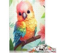 500 Piece Summer Bird Square Jigsaw Puzzles for Adults, Wooden Puzzles Learning Educational Toy 500pcs (52x38cm)