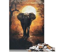 500 Piece Sunrise Elephant Majesty Jigsaw Puzzles for Adult Teenagers Home Educational Games DIY Toys 500pcs (52x38cm)