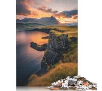 500 Piece Sunset Glow at Snfellsnes Puzzles for Adults & Wooden Puzzles Educational Puzzle Family Game 500pcs (52x38cm)