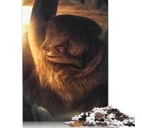 500 Piece Sunset Sloth Jigsaw Puzzlesfor Adults Wooden Puzzle Jigsaws for Adults For Family Fun & Game Night 500pcs (52x38cm)