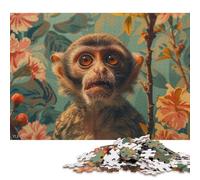 500 Piece Surprised Monkey Portrait Creative Square Jigsaw Puzzles for Adults And Wooden Puzzles Toy Intellectual Game 500pcs (52x38cm)