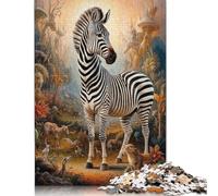 500 Piece Surreal Mystical Zebra Jigsaw Puzzles for Adults Puzzle Jigsaws for Adults Home Educational Games DIY Toys 500pcs (52x38cm)