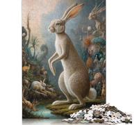 500 Piece Surreal Rabbit Safari Jigsaw Puzzle for Adult Teenagers Puzzle Adult Jigsaw Puzzle Learning Educational Toys 500pcs (52x38cm)