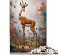 500 Piece Surreal Whimsical Gazelle Jigsaw Puzzle for Adult Teenagers Puzzle Adult Jigsaw Puzzle Learning Educational Toys 500pcs (52x38cm)