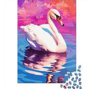 500 Piece Swan Lake Creative Square Jigsaw Puzzles for Adults & Wooden Puzzles Stress Relief Puzzle Games And Unique 500pcs (52x38cm)