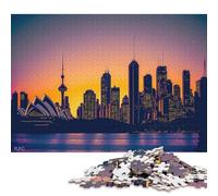 500 Piece Sydney Cityscape Square Jigsaw Puzzles for Adults, Wooden Puzzles Learning Educational Toy 500pcs (52x38cm)