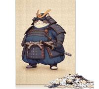 500 Piece Tabby Cat Samurai Jigsaw Puzzle Adult Jigsaw Puzzle Puzzle for Adults And Teenager 500pcs (52x38cm)